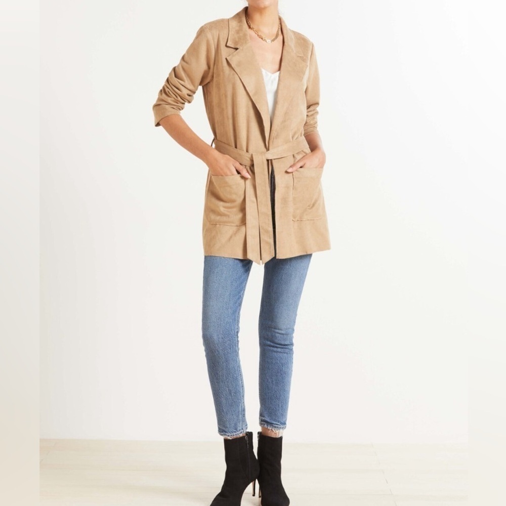 Evereve Level 99 Belted Faux Suede Blazer Women’s - Size XL